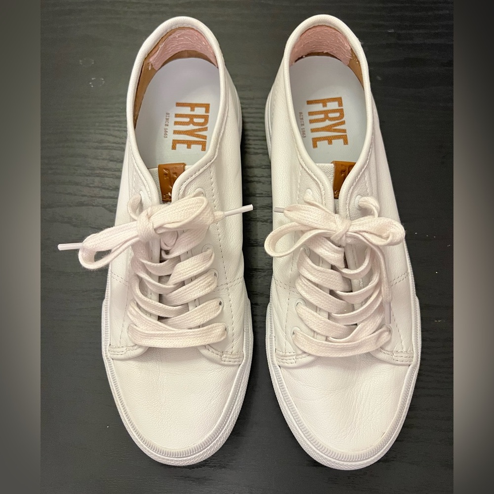 Frye Gia Sneaker.  White leather. Women’s size 6.5